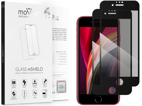 2 Szt. moVear 2.5D Max Privacy - Prywatyzujące Szkło Hartowane Do Apple Iphone Se (2022 / 2020) / 8 / 7 (4.7") Na Cały Ekran Antyspy, Do Etui, Fullglue, 9H moVear