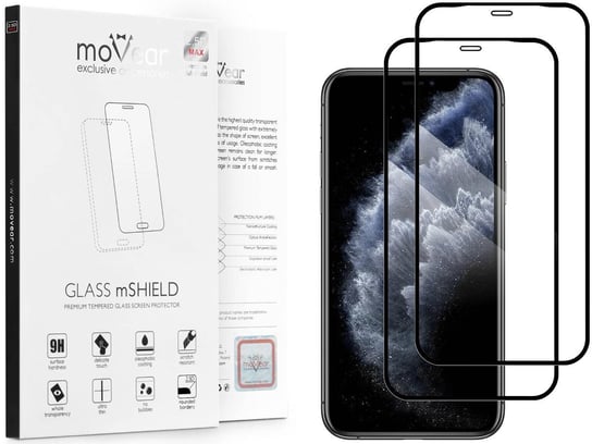 2 szt. moVear 2.5D MAX - Szkło hartowane do Apple iPhone 11 Pro / Xs / X (5.8") na Cały Ekran Do Etui, fullGlue, 9H moVear