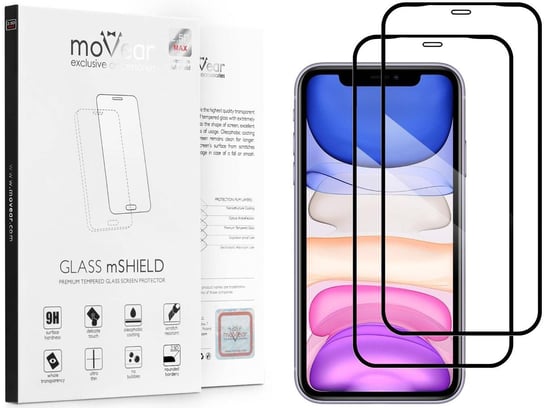2 szt. moVear 2.5D MAX - Szkło hartowane do Apple iPhone 11 / Xr (6.1") na Cały Ekran Do Etui, fullGlue, 9H moVear