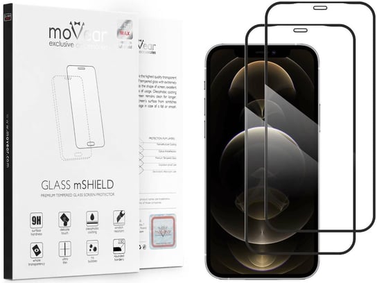 2 szt. moVear 2.5D MAX - Szkło hartowane do Apple iPhone 12 Pro Max (6.7") na Cały Ekran Do Etui, fullGlue, 9H moVear