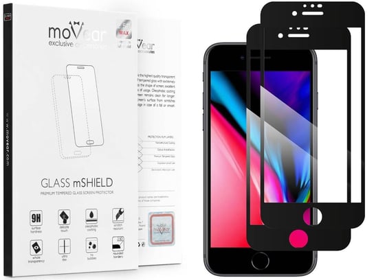 2 szt. moVear 2.5D MAX - Szkło hartowane do Apple iPhone 8 Plus / 7 Plus (5.5") na Cały Ekran Do Etui, fullGlue, 9H moVear