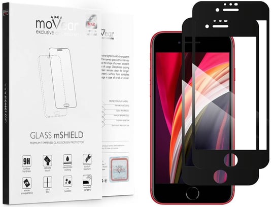 2 szt. moVear 2.5D MAX - Szkło hartowane do Apple iPhone SE (2022 / 2020) / 8 / 7 (4.7") na Cały Ekran Do Etui, fullGlue, 9H moVear