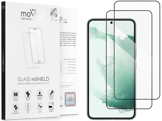 2 Szt. moVear 2.5D Max - Szkło Hartowane Do Samsung Galaxy S22+ (Plus) (6.6") Na Cały Ekran Do Etui, Fullglue, 9H moVear