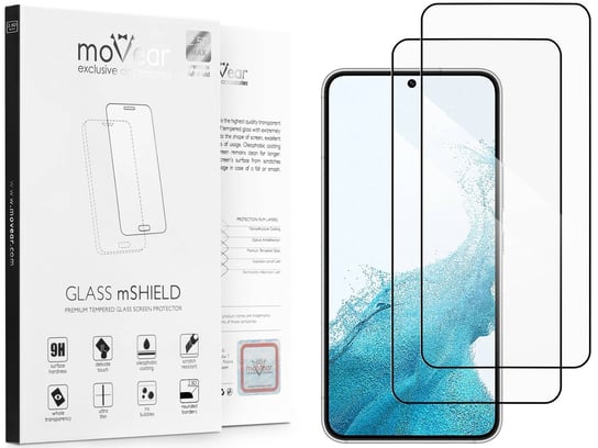 2 szt. | moVear 2.5D MAX - Szkło hartowane do Samsung Galaxy S23 (6.1") na Cały Ekran | Do Etui, fullGlue, 9H moVear