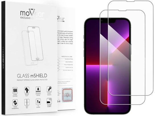 2 szt. moVear 2.5D - Szkło hartowane do Apple iPhone 13 Pro Max (6.7") Do Etui, fullGlue, 9H moVear