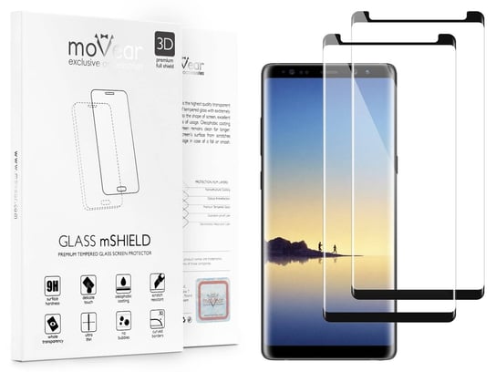 2 Szt. moVear 3D Cf - Szkło Hartowane Do Samsung Galaxy Note 8 (6.3") Na Cały Ekran Edgeglue, Do Etui, 9H moVear