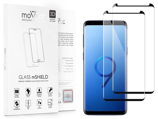 2 szt. moVear 3D cf - Szkło hartowane do Samsung Galaxy S9 (5.8") na Cały Ekran edgeGlue, do etui, 9H moVear