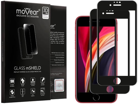 2 szt. moVear 3D PRO MATT - Matowe szkło hartowane do Apple iPhone SE (2022 / 2020) / 8 / 7 (4.7") na Cały Ekran Antyrefleksyjne, fullGlue, 9H moVear