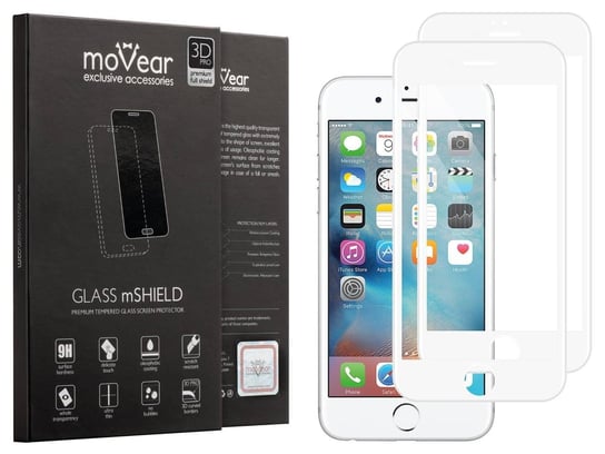 2 szt. moVear 3D PRO - Szkło hartowane do Apple iPhone 6 Plus / 6s Plus (5.5") na Cały Ekran Premium, fullGlue, 9H moVear