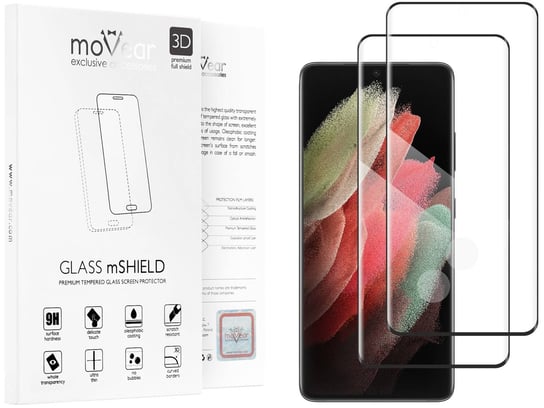 2 Szt. moVear 3D - Szkło Hartowane Do Samsung Galaxy S21 Ultra (6.8") Na Cały Ekran Edgeglue, 9H moVear