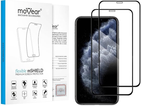 2 szt. moVear flexible 3D PRO - Pancerne szkło hybrydowe do Apple iPhone 11 Pro / Xs / X (5.8") na Cały Ekran Premium, fullGlue, 8H+ moVear