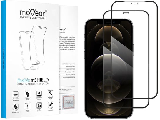 2 szt. moVear flexible - Pancerne szkło hybrydowe do Apple iPhone 12 Pro Max (6.7") na Cały Ekran Premium, fullGlue, 8H+ moVear