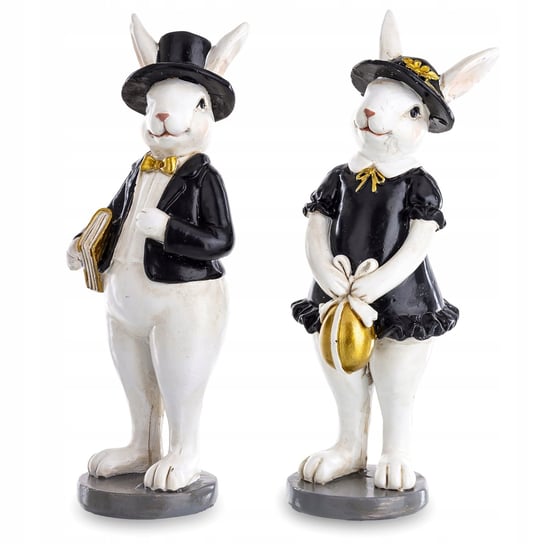 2 szt Pan i Pani Królik figurka wielkanocna czarno-biała zając wielkanocny Art-Pol