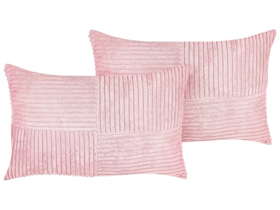 2 sztruksowe poduszki 47 x 27 cm różowe MILLET Beliani