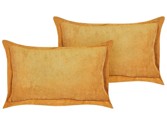 2 sztruksowe poduszki dekoracyjne 47 x 27 cm żółte ZINNIA Beliani
