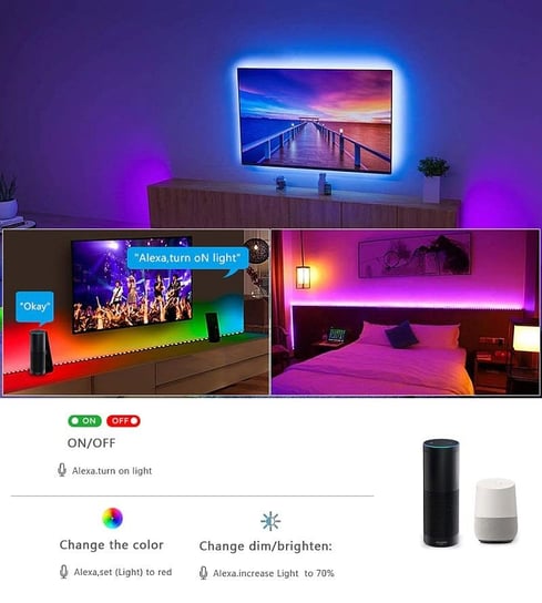 2*Taśma Smart Led 5050 Rgb 2*5M/12V Muzyka Wifi Alexa Google Assistant Inny producent