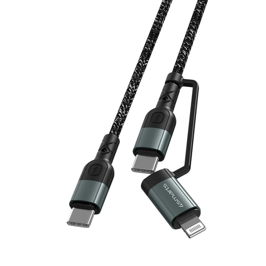 2 w 1 Lightning USB-C Kabel do ładowania transferu 1,5 m 4Smarts ComboCord CL Czarny 4smarts