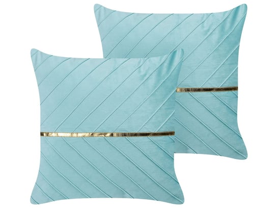 2 welurowe poduszki dekoracyjne 45 x 45 cm jasnoniebieskie CONEFLOWER Beliani
