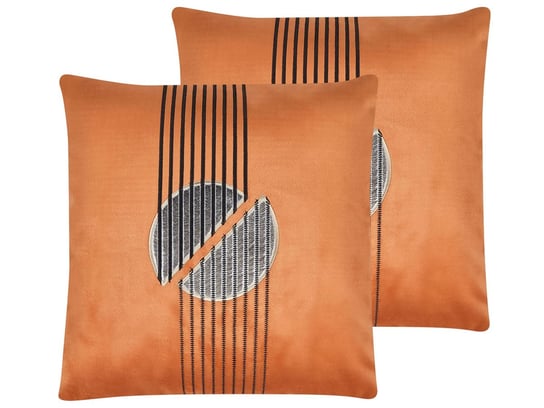 2 welurowe poduszki dekoracyjne 45 x 45 cm pomarańczowe CEROPEGIA Beliani