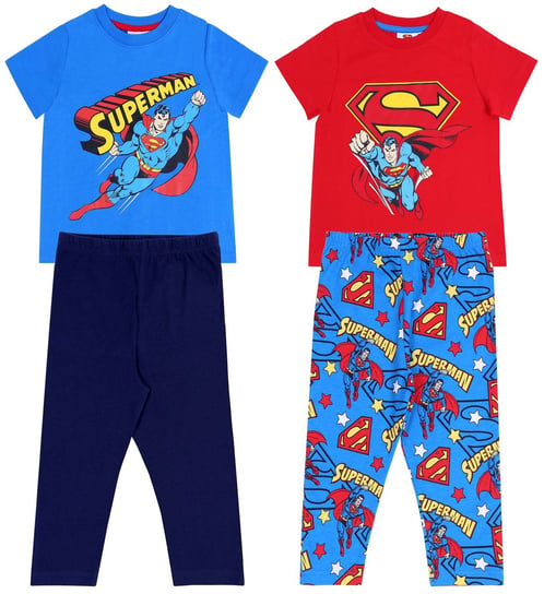 2 x Niebiesko-czerwona piżama SUPERMAN 7-8 lat 128 cm DC COMICS