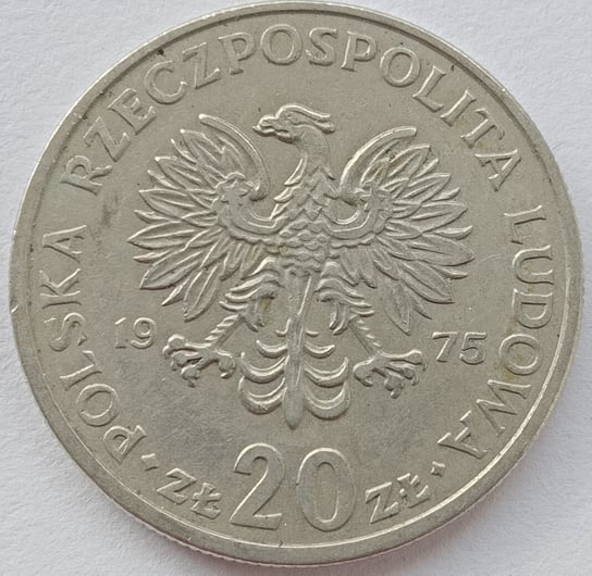 20 Złotych 1975 Marceli Nowotko Znakomity (XF) Narodowy Bank Polski