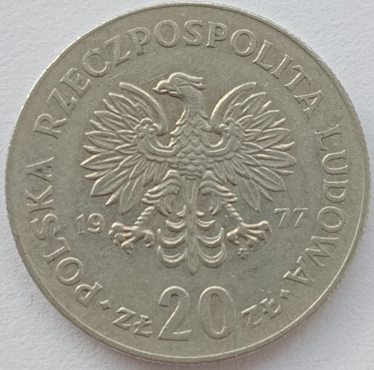 20 Złotych 1977 Marceli Nowotko Znakomity (XF) Narodowy Bank Polski