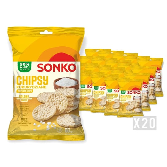 20x SONKO Chipsy kukurydziane solone 60g Sonko