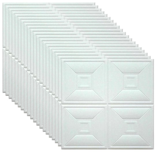 20x Tapeta Płytki Samoprzylepna Naklejka Dekor 70x70 Białe Duże Kwadraty, 3 Inna marka