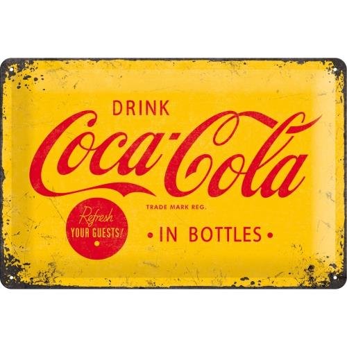 22228 Plakat 20 x 30cm Coca-Cola Yellow Nostalgic-Art Merchandising