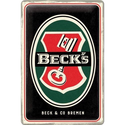 22296 Plakat 20x30 Becks Key Logo Nostalgic-Art Merchandising
