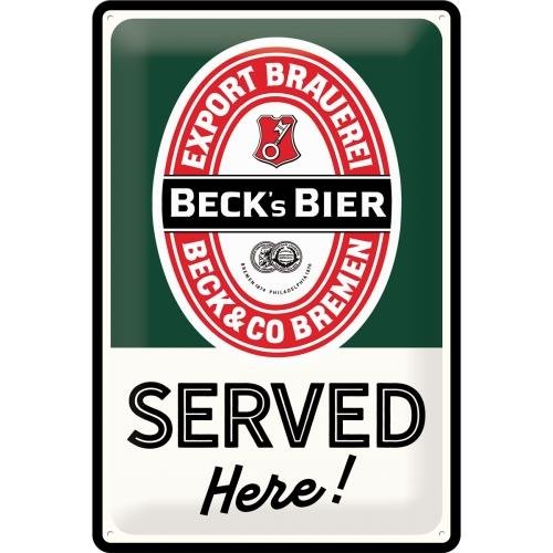 22297 Plakat 20x30 Becks-Served Here Nostalgic-Art Merchandising