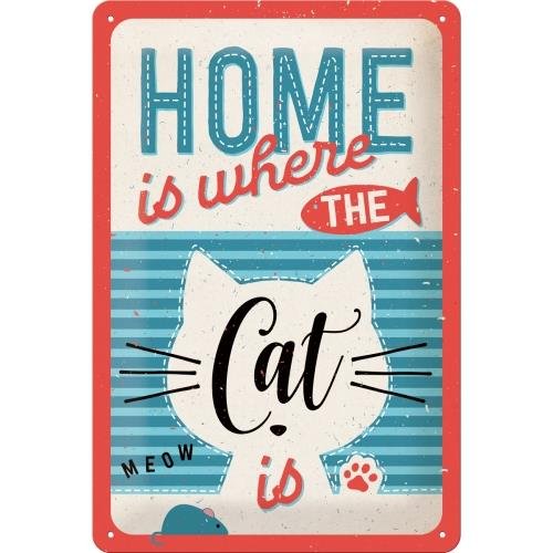 22313 Plakat 20x30 Home Is Where the Cat Nostalgic-Art Merchandising