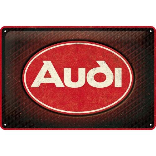 22326 Plakat 20x30 Audi Logo Red Shine Nostalgic-Art Merchandising