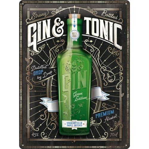 23287 Plakat 30x40cm Gin & tonic Green E Nostalgic-Art Merchandising