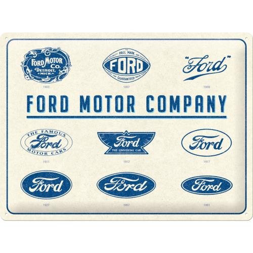 23299 Plakat 30x40 Ford-Logo Evolution Nostalgic-Art Merchandising