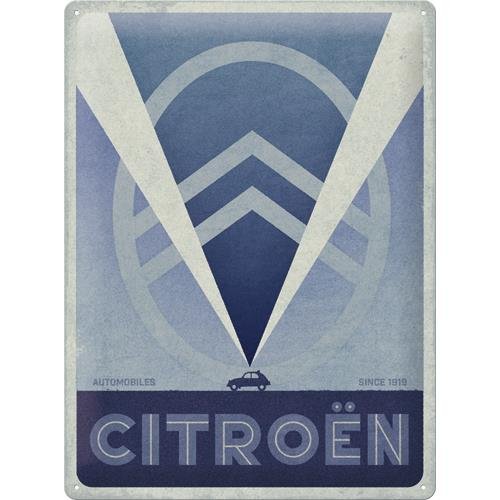 23308 Plakat 30x40 Citroen 2CV Logo Blue Nostalgic-Art Merchandising