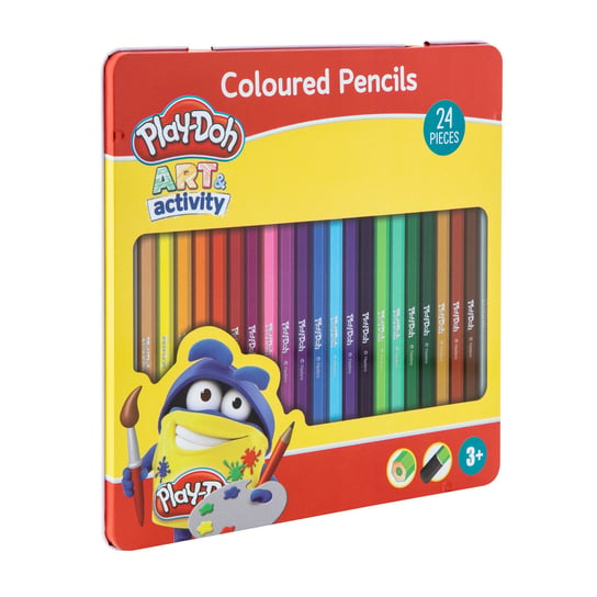 24 Kolorowe Kredki Ołówkowe W Puszce Play-Doh Grafix