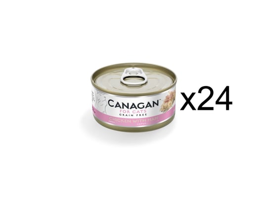 24x KARMA MOKRA DLA KOTA bezzbożowa kurczak szynka Canagan chicken ham 75g Canagan