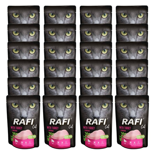24x Karma mokra dla kota RAFI z indykiem 100 g Rafi