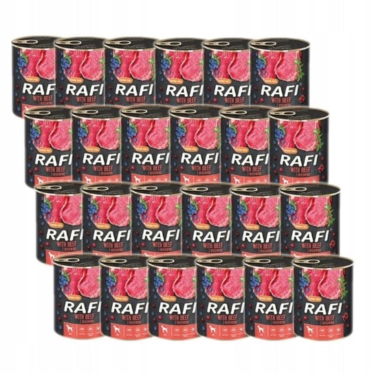 24x Karma mokra dla psa RAFI z wołowiną borówką żurawiną 800 g Rafi