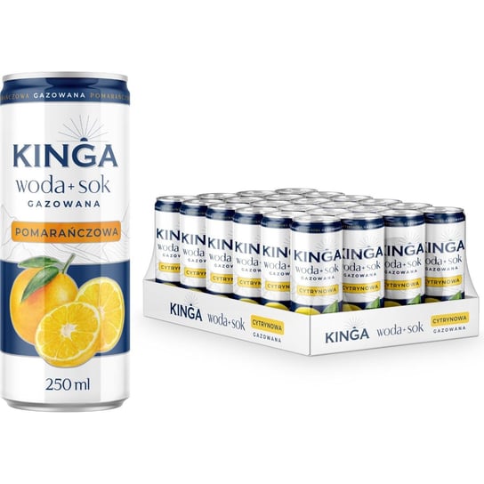 24x Kinga woda + sok o smaku pomarańczowym 250 ml Inna marka