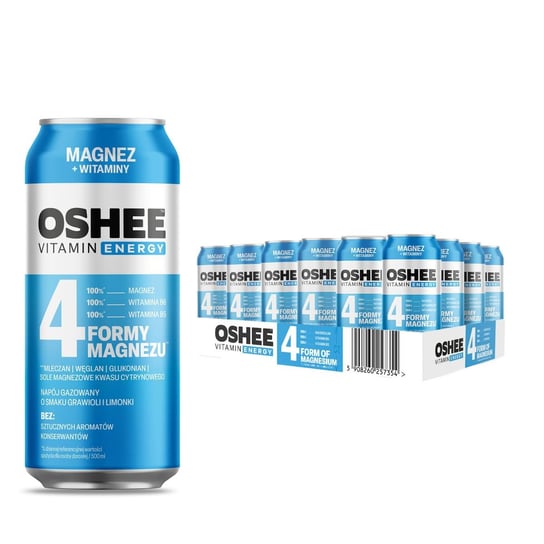 24x OSHEE Vitamin Energy 4 Formy Magnezu 500 ml Oshee