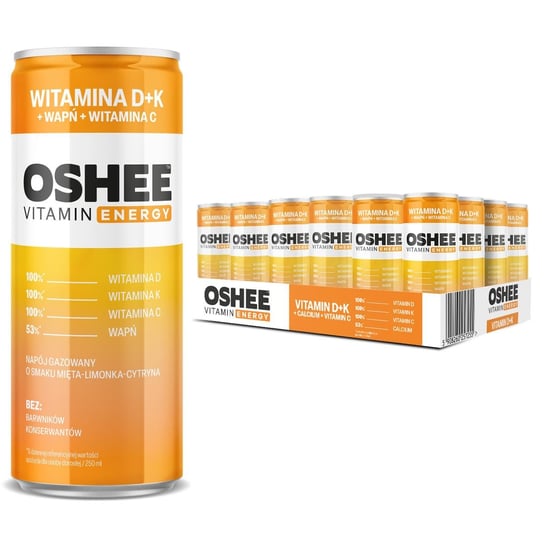 24x OSHEE Vitamin Energy Witamina D + K 250 ml Oshee