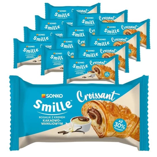 24x SMILLE Croissant - rogalik z kremem kakaowo - waniliowym 65g Sonko