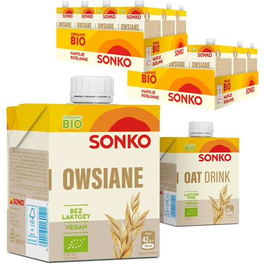 24x SONKO Owsiane Organic BIO napój roślinny 500ml Sonko