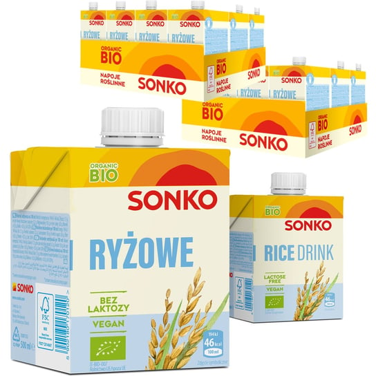 24x SONKO Ryżowe Organic BIO napój roślinny 500ml Sonko