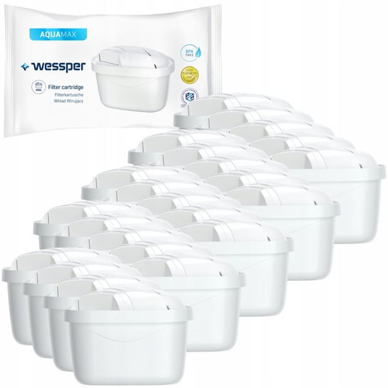 24X Wessper Aquamax - Filtr Zamienny Do Dzbanków: Brita, Aquaphor, Wessper, Dafi (Zamiennik) Wessper