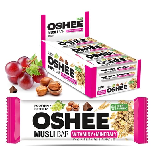 25x OSHEE Vitamin Musli Bar rodzynki - orzechy 40g Oshee