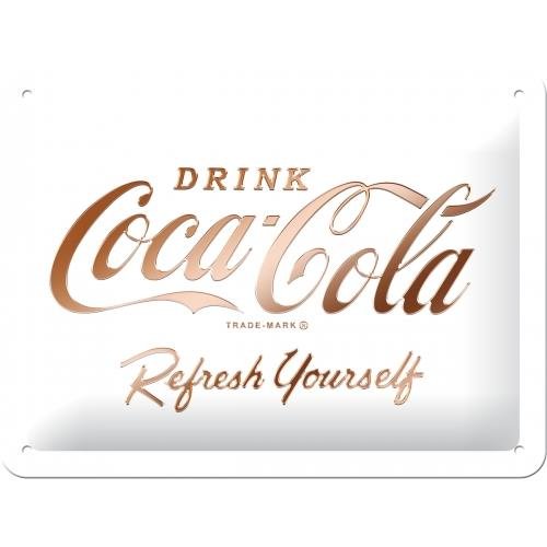 26235 Plakat 15x20 Coca-Cola Logo White Nostalgic-Art Merchandising