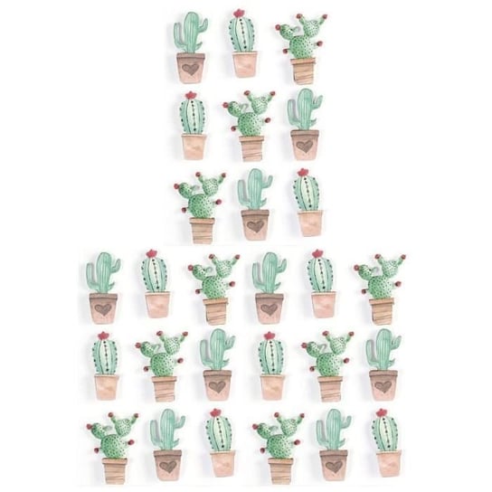 27 naklejek 3D z kaktusami meksykańskimi 4,5 cm Youdoit